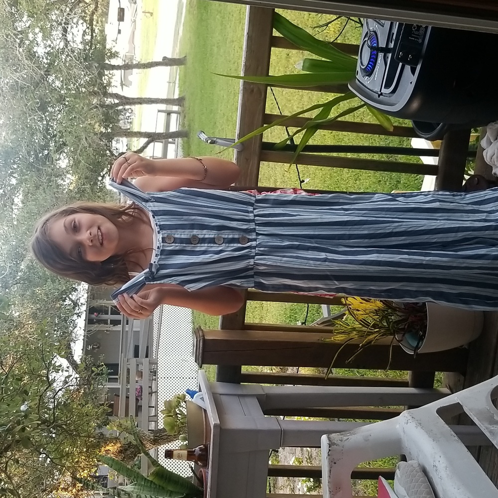 Blue jump suit